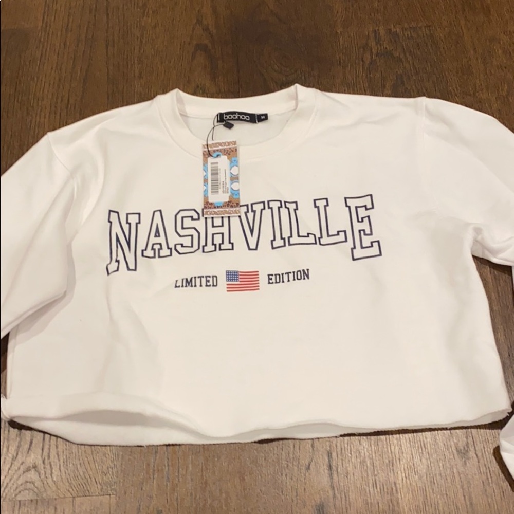 white crop sweatshirt